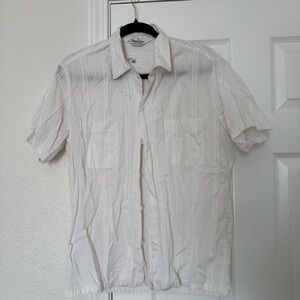 Men's Classic White Button Down Shirt m 100% cotton